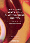 BULLETIN OF THE AUSTRALIAN MATHEMATICAL SOCIETY